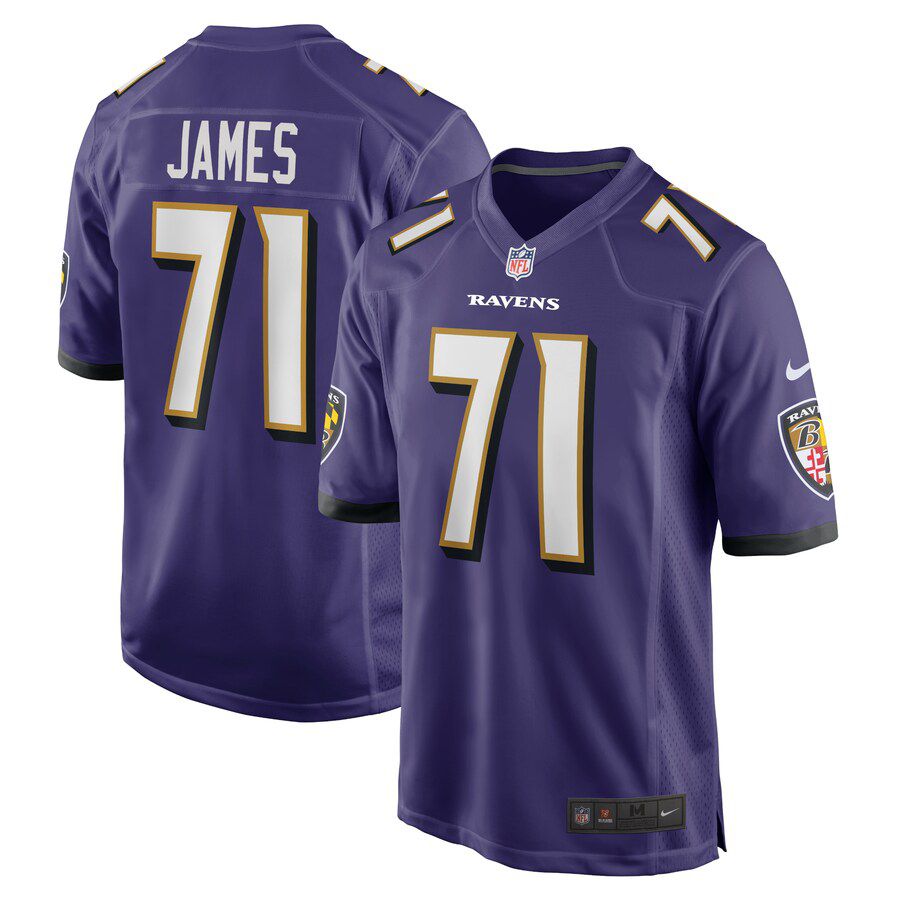 Men Baltimore Ravens 71 Ja Wuan James Nike Purple Player Game NFL Jersey